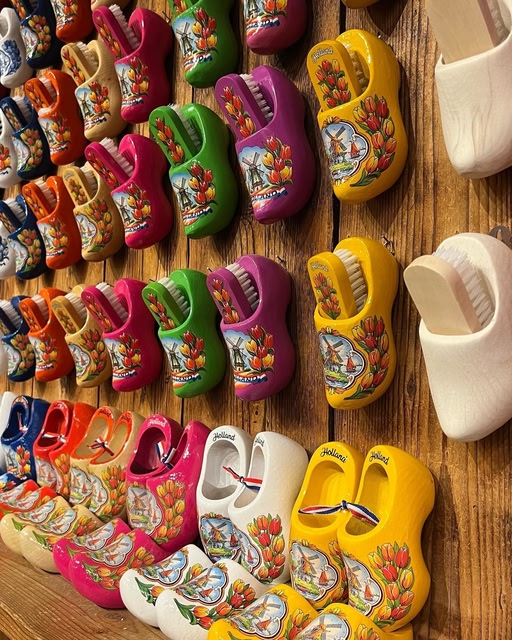 Colourful clog souvenirs for sale in Amsterdam/