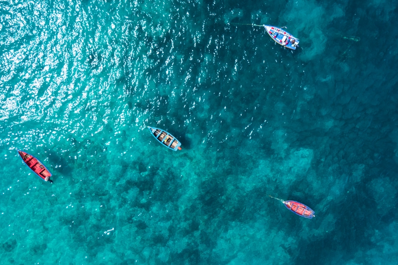 Boats in the sea, Cape Verde