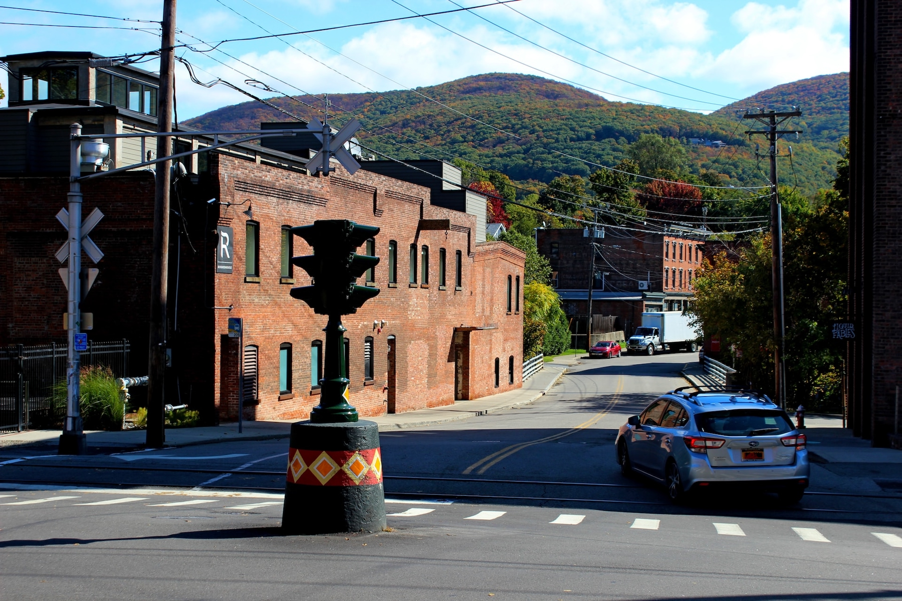 A "dummy light" located on Main Street in Beacon, New York, one of many fascinating relics found in this small town.