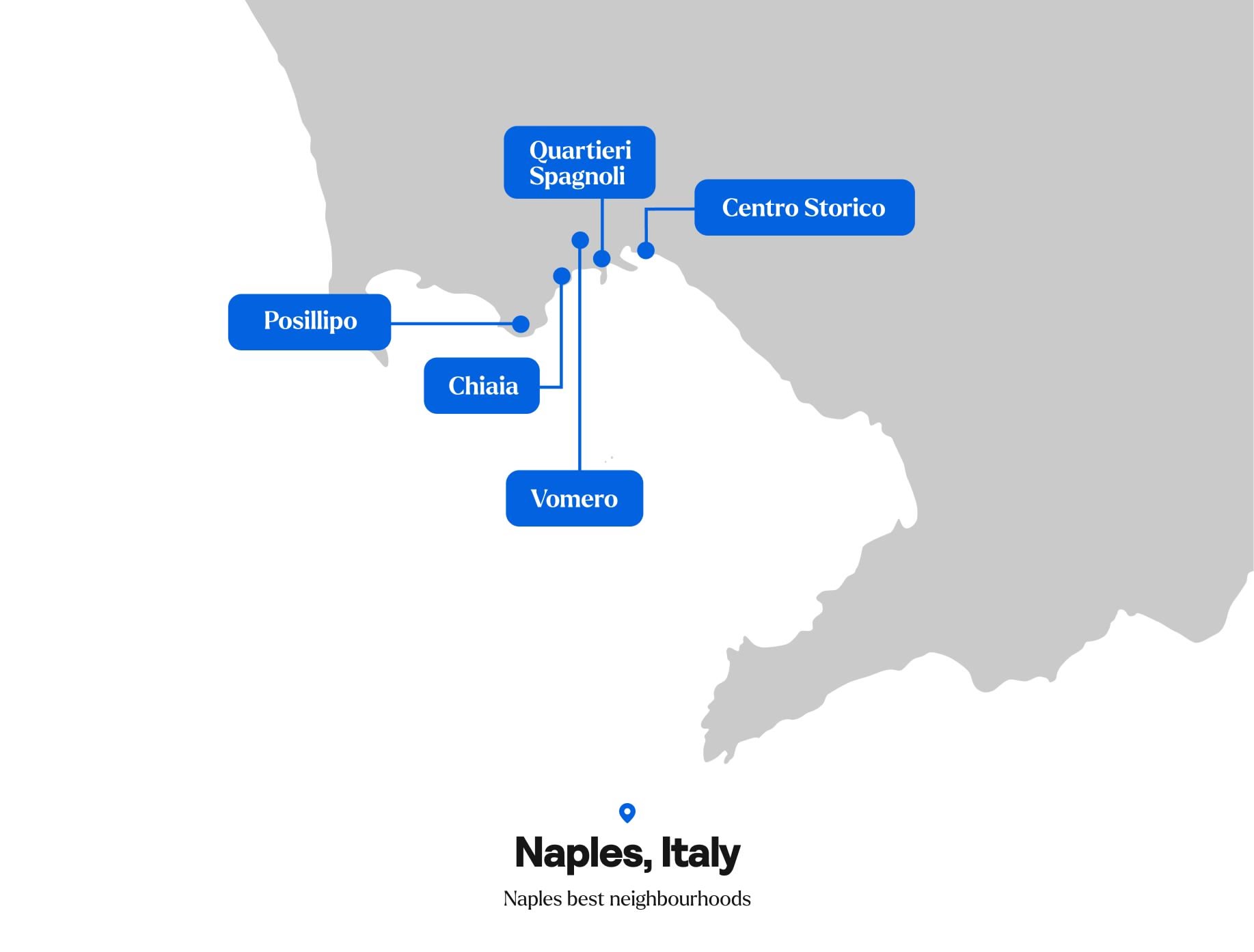 Map of Naples' best neighbourhoods