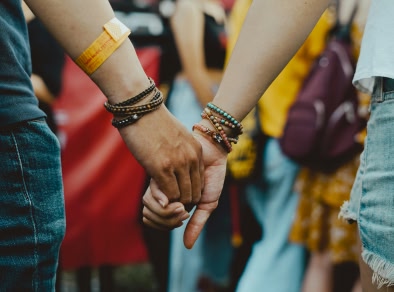 people holding hands