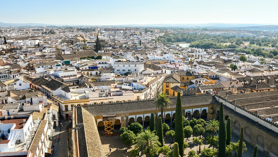 Una vista panoramica a volo d'uccello di Cordova