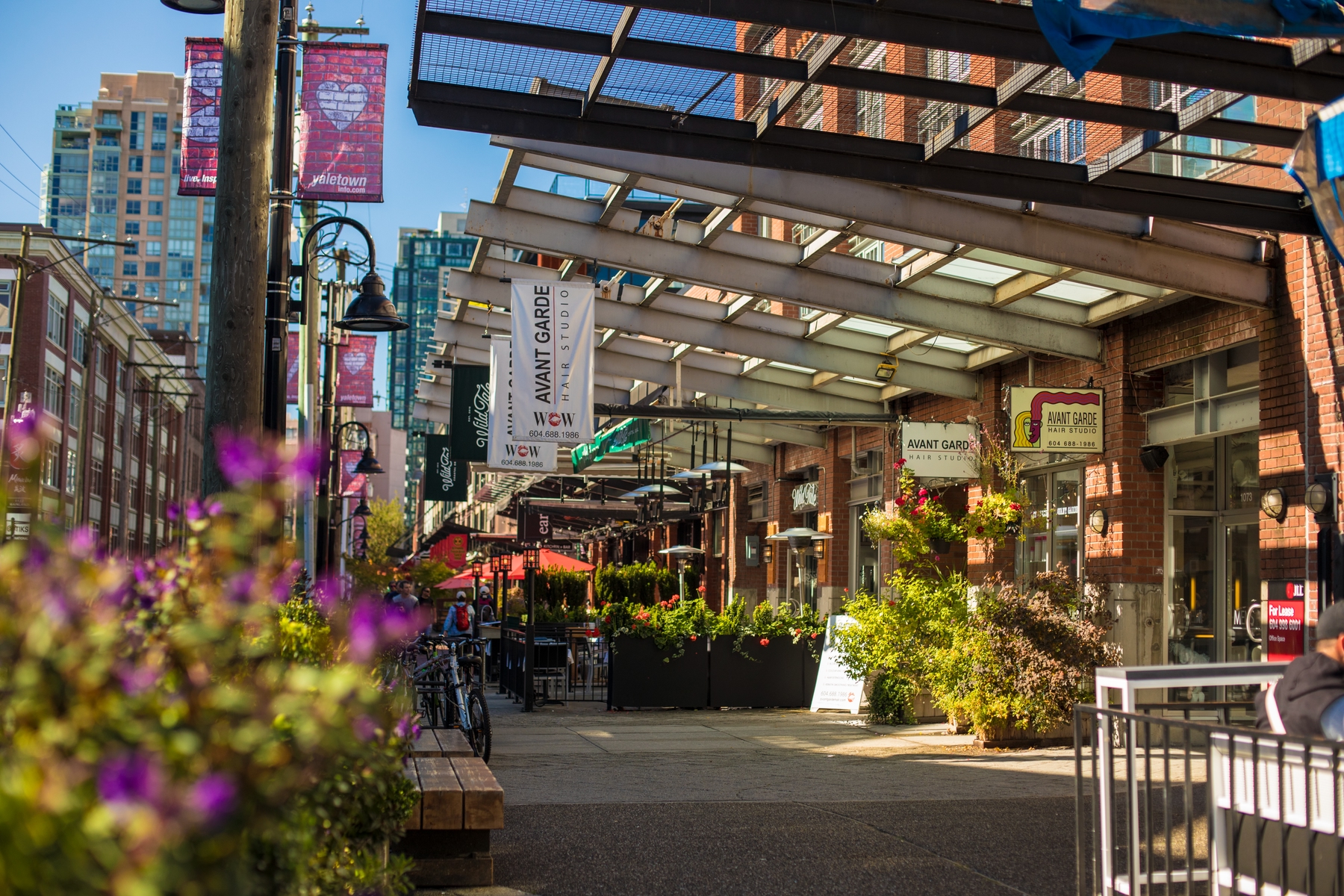Shops in Yaletown in downtown Vancouver