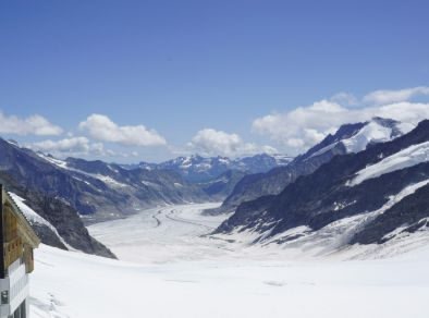 la vista dalla cima delle alpi svizzere