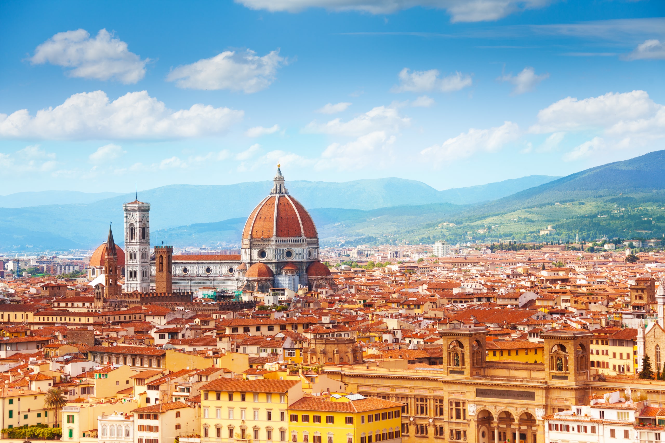 Panorama of Florence and Saint Mary of the Flower in Florence, Italy.