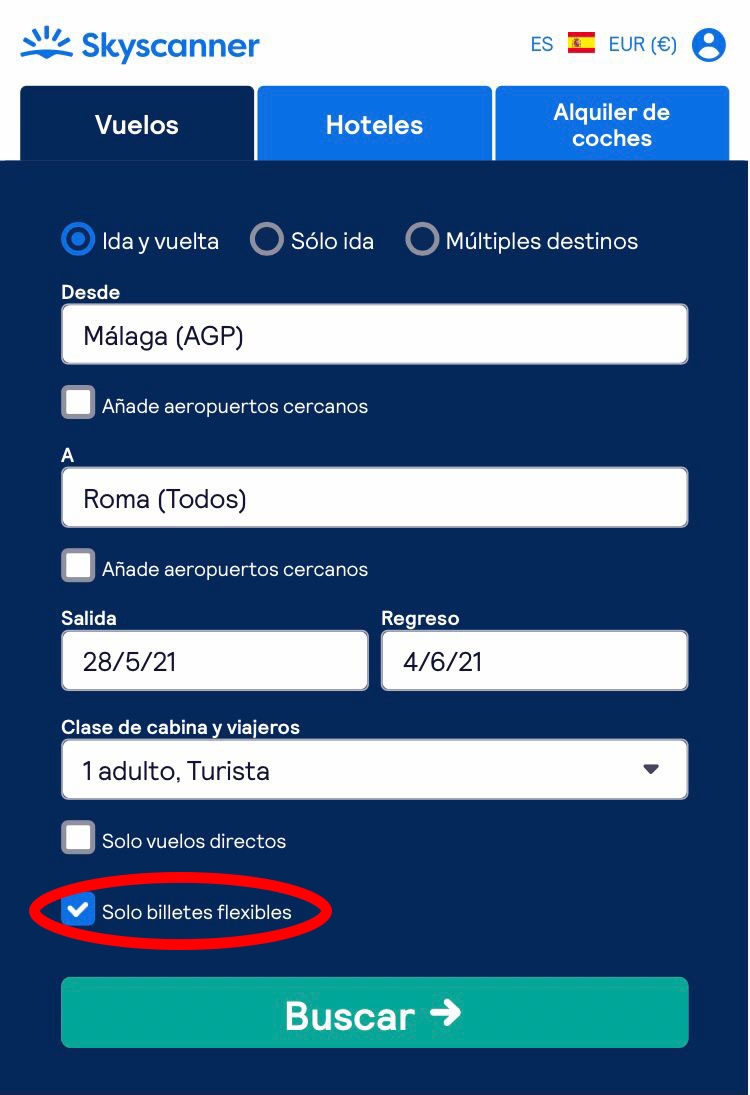 Organiza tu viaje con la herramienta "Billetes flexibles" para conocer la política de cambios y cancelaciones de las aerolíneas