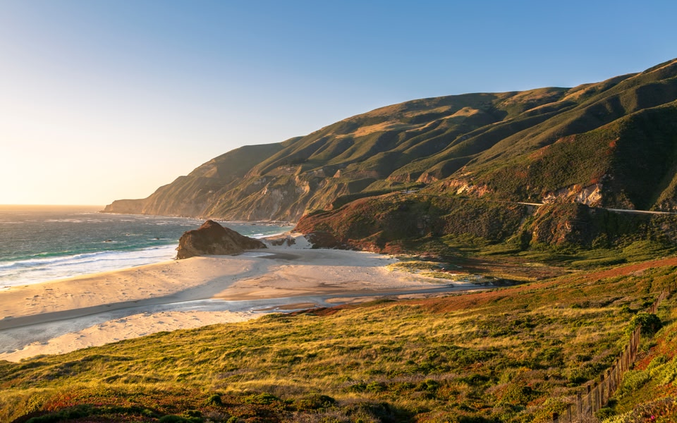 Malibu Beach at sunset