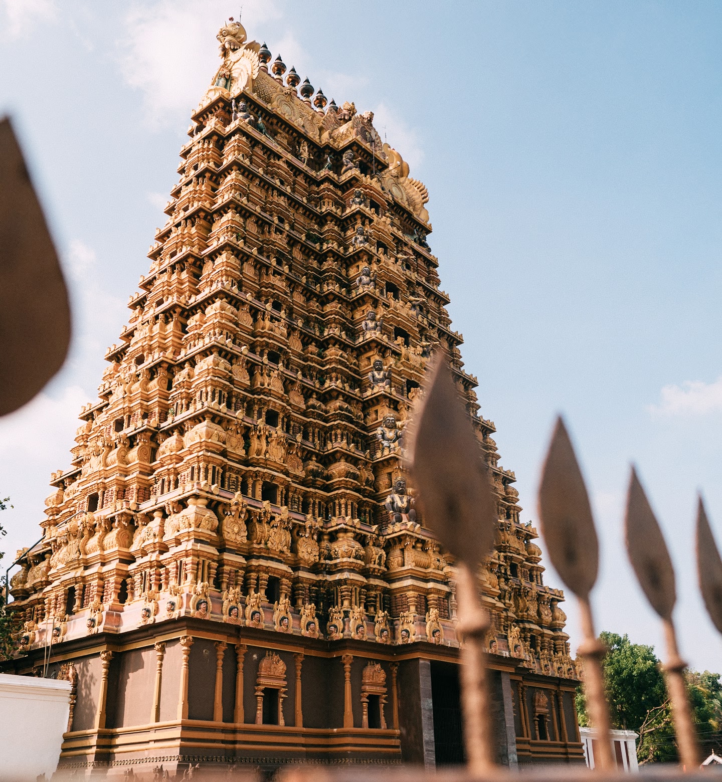 A large, ornate temple in Jaffna, Sri Lanka