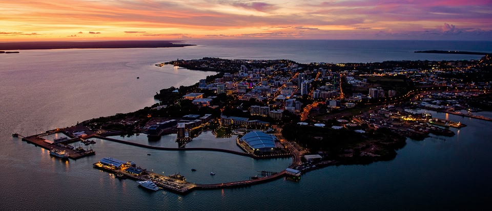 Darwin bei Sonnenuntergang