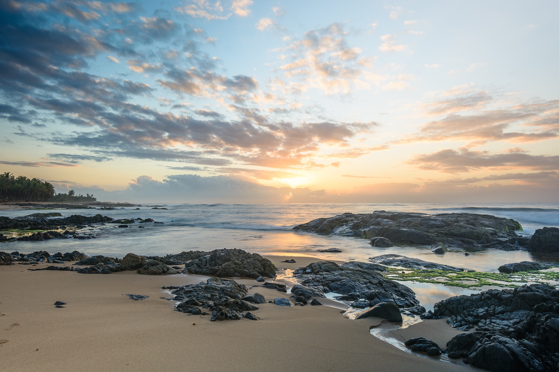 beach and sunset in el salvador
