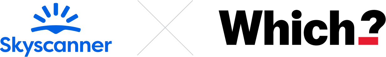 Skyscanner logo and Which? logo 