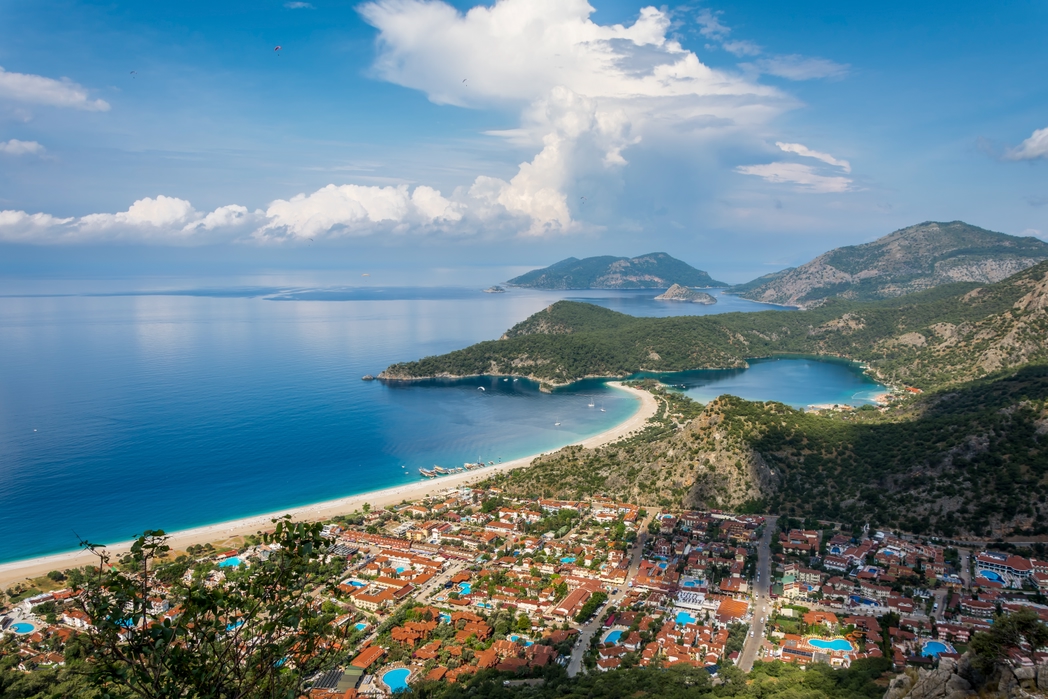 Panoramic view of Oludeniz beach, Fethyie