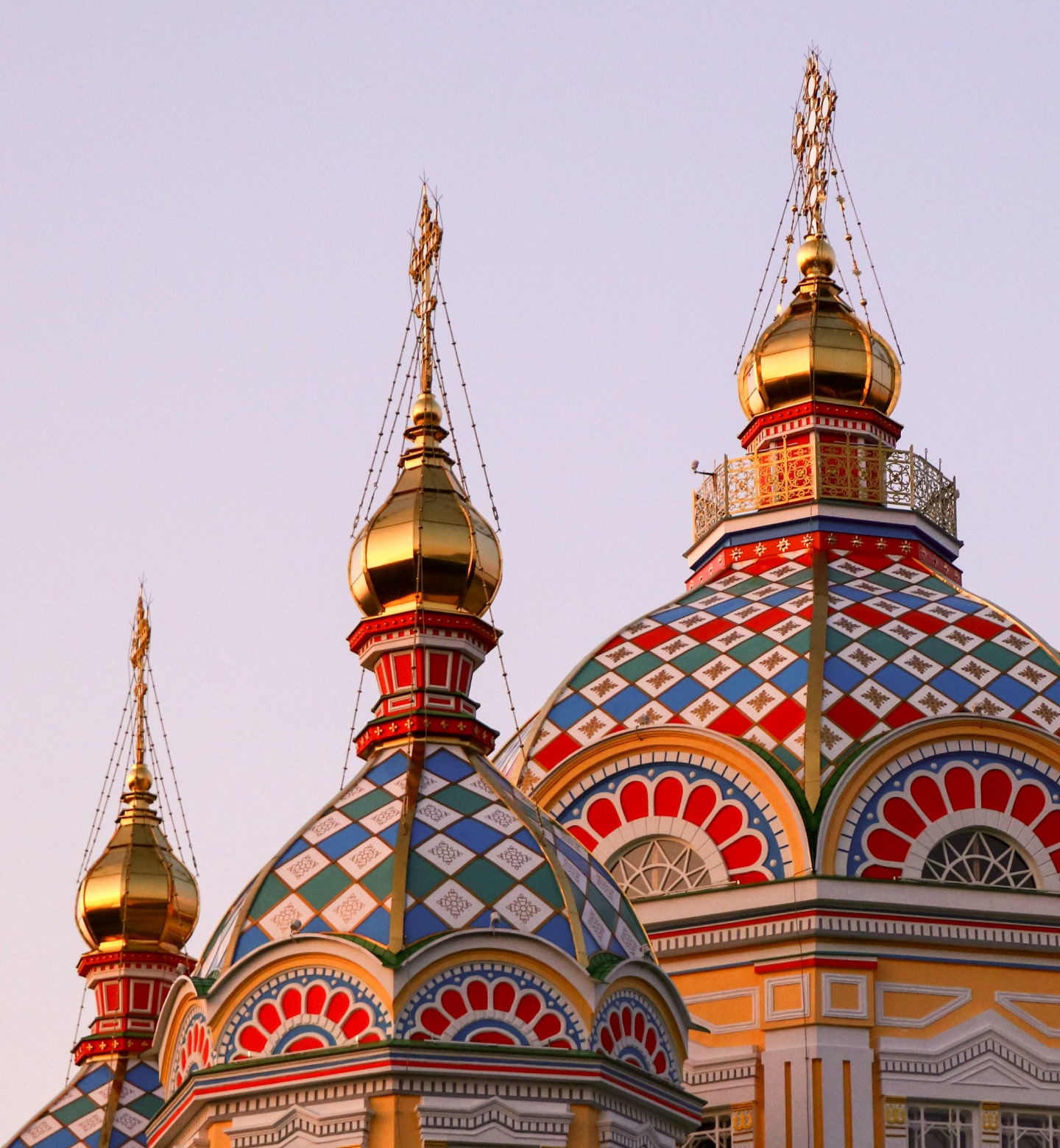 Colourful dome of Ascension Cathedral in Almaty Kazakhastan