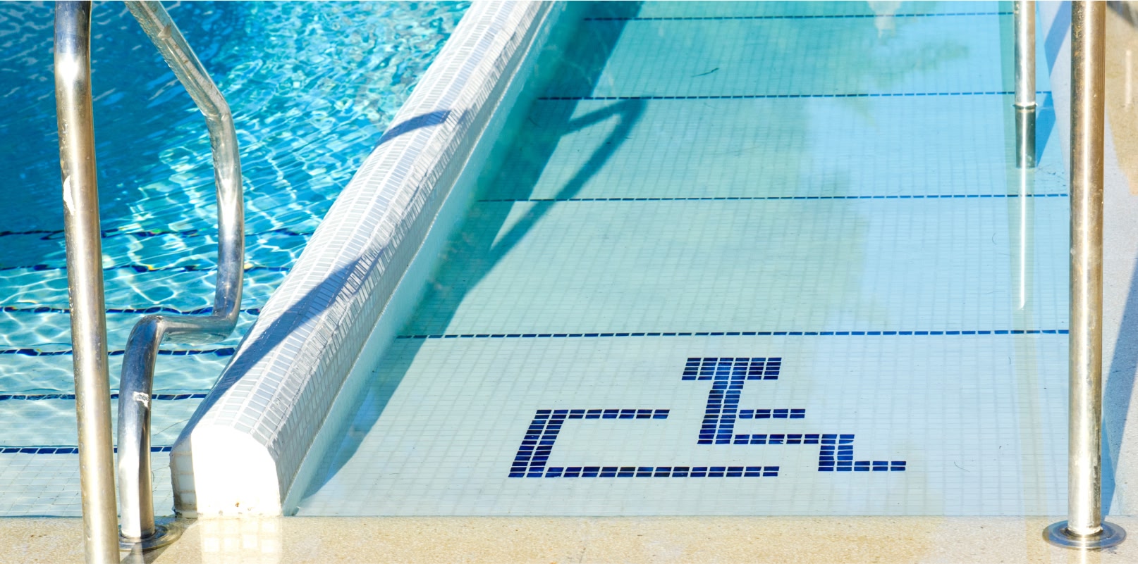 Image showing a pool with a wheelchair-friendly entry point.
