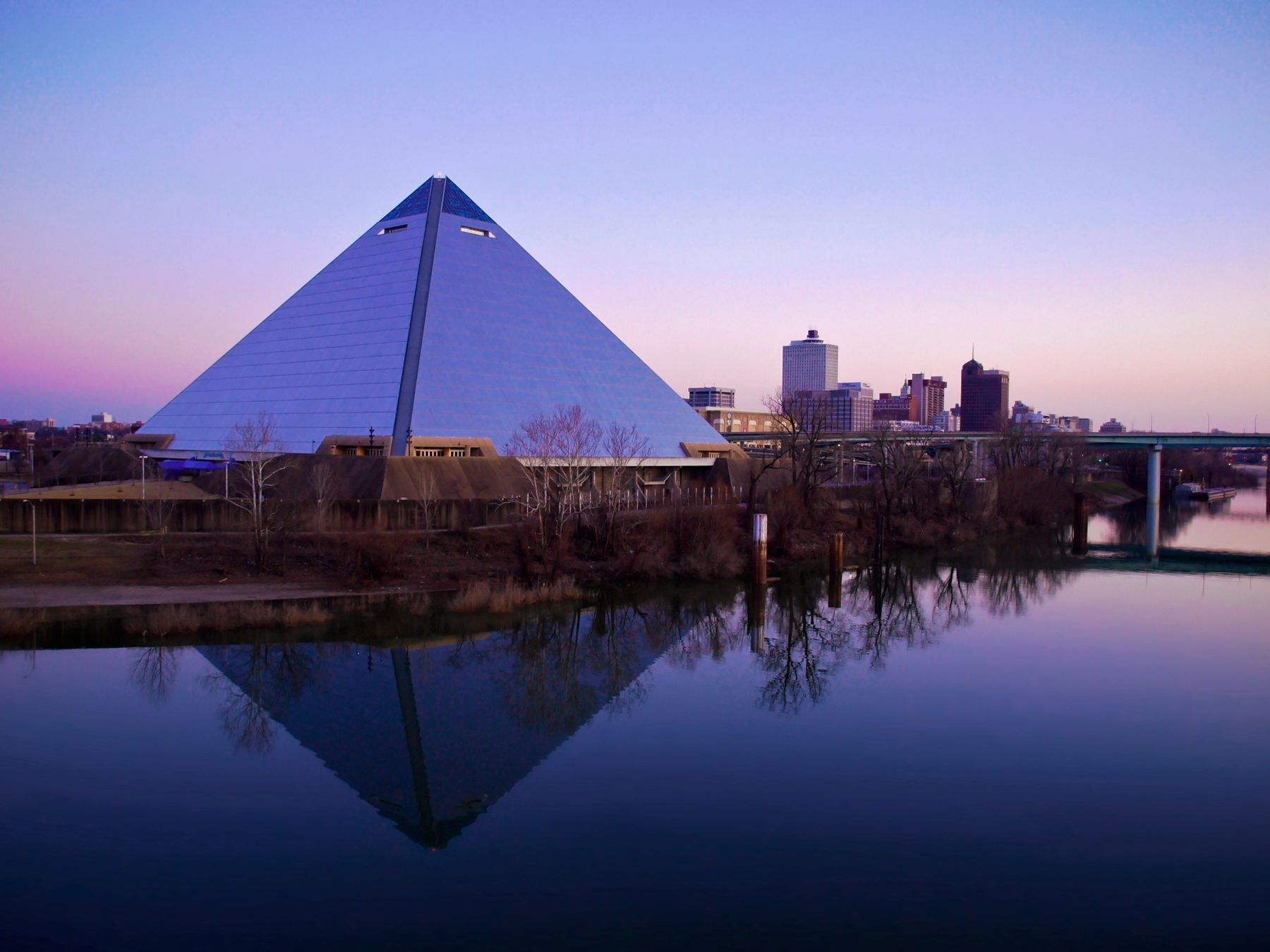 Memphis Pyramid on the banks of the Mississippi River.