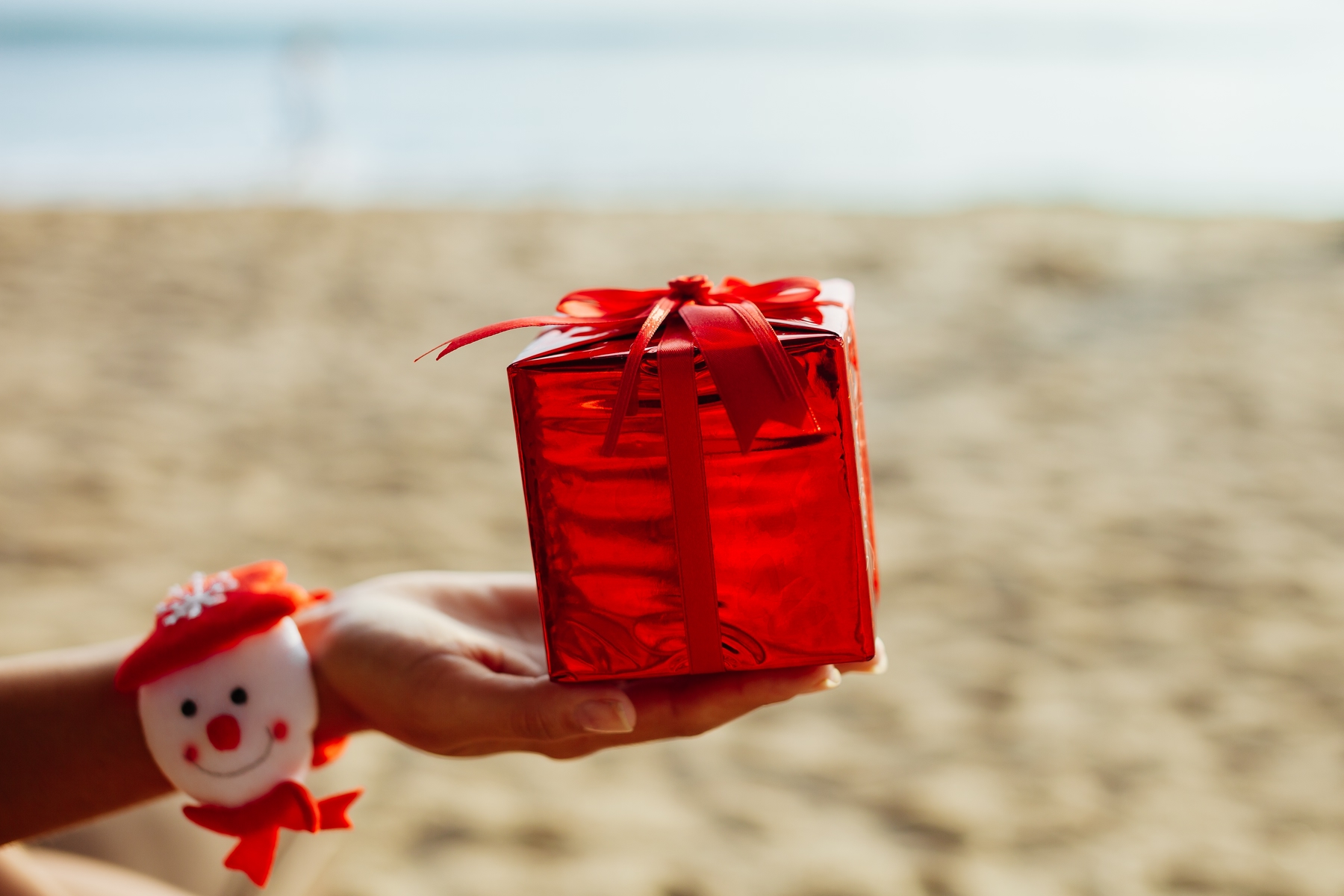 Christmas gift at the beach