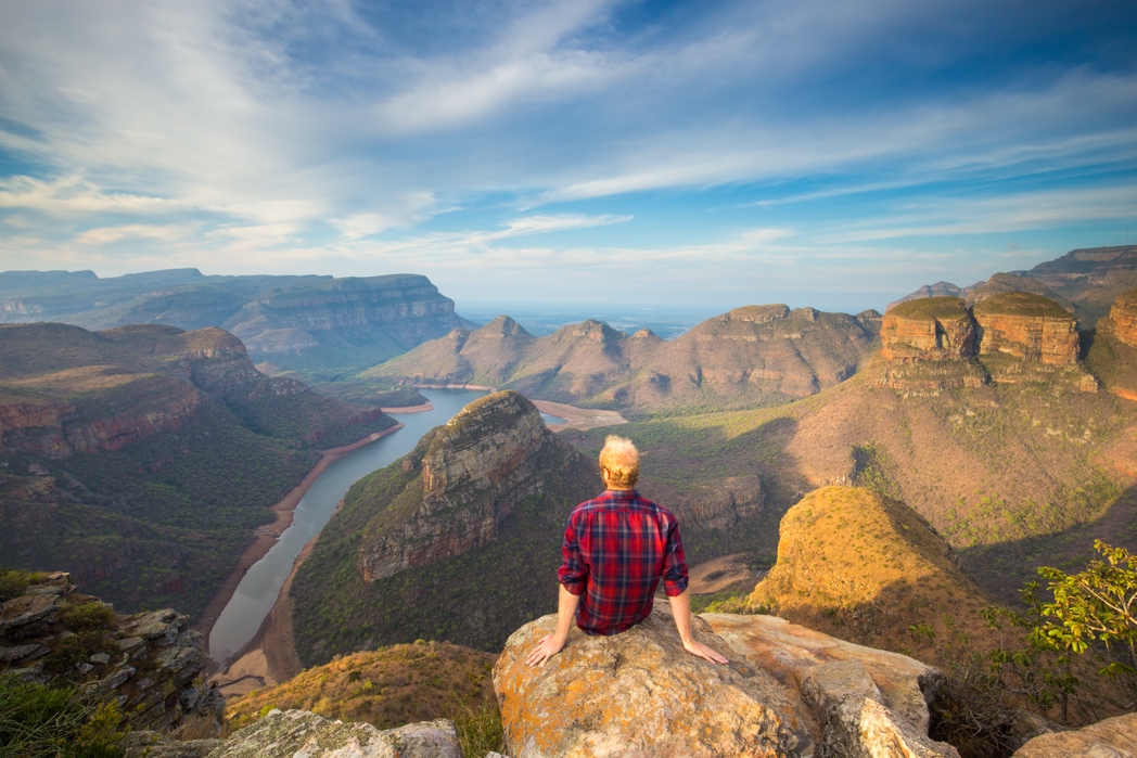 Traveller taking in the spectacular views in South Africa