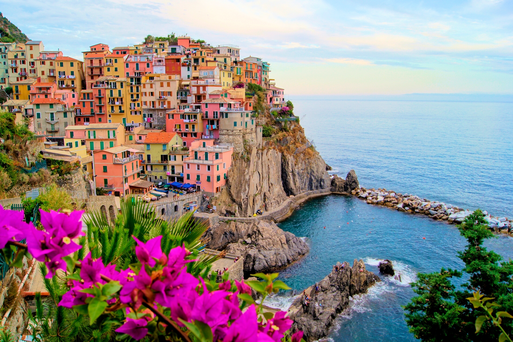 The colourful cliffside houses of Cinque Terre in Italy