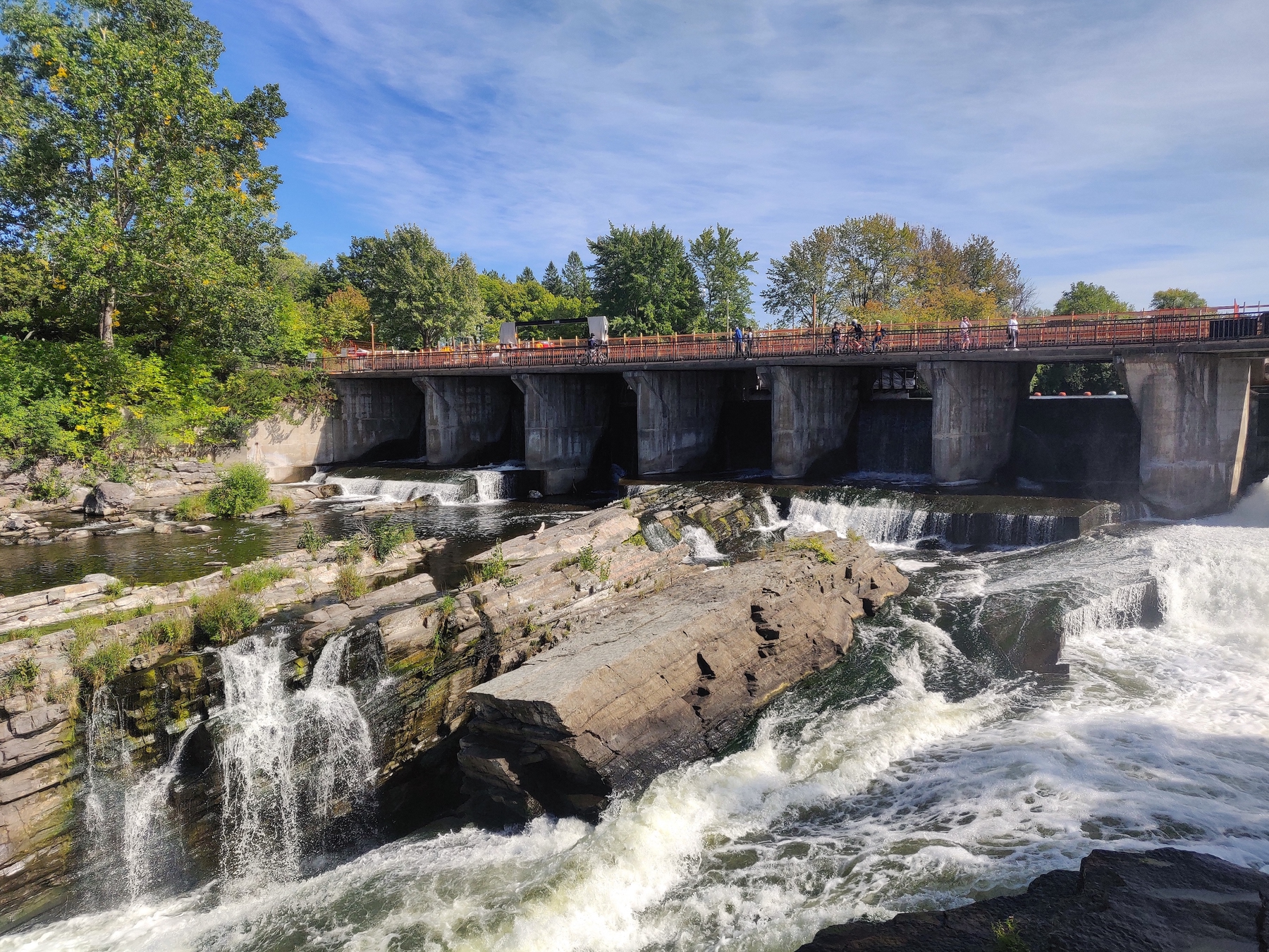 Gushing falls in Hog's Back Park, Ottawa