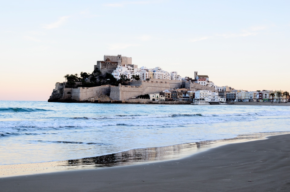 Beautiful shot of Peñiscola surrounded by beach and waters