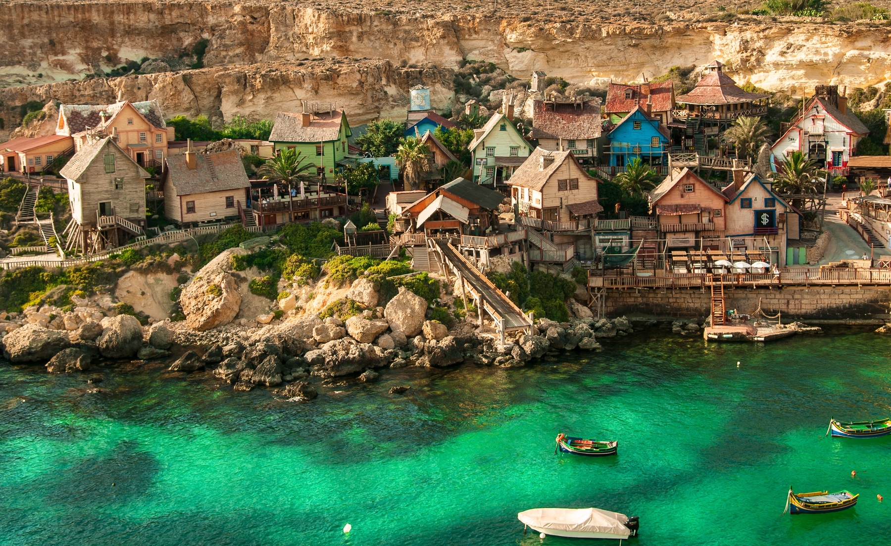 Find great flight deals to Malta and see the Popeye Village in Mellieha in Malta