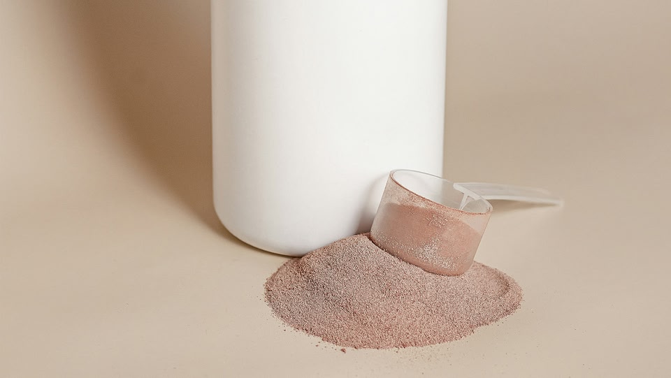 image of brown protein powder