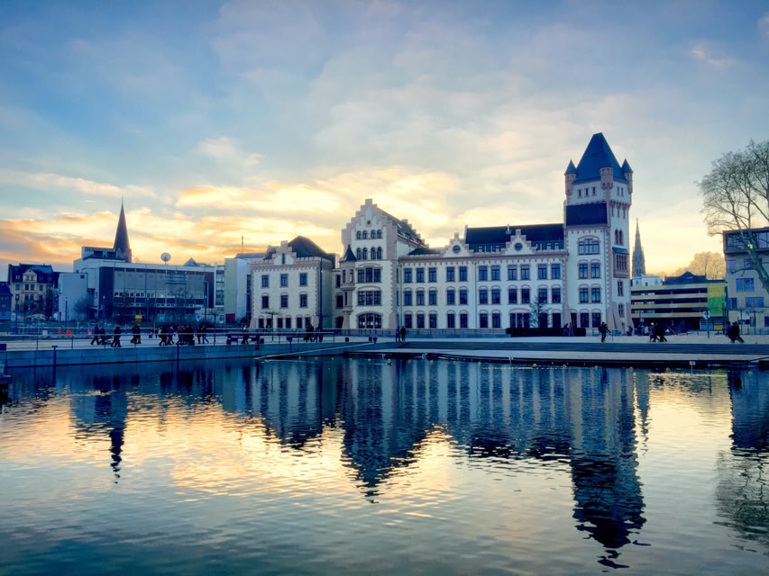 Dusseldorf at sunset