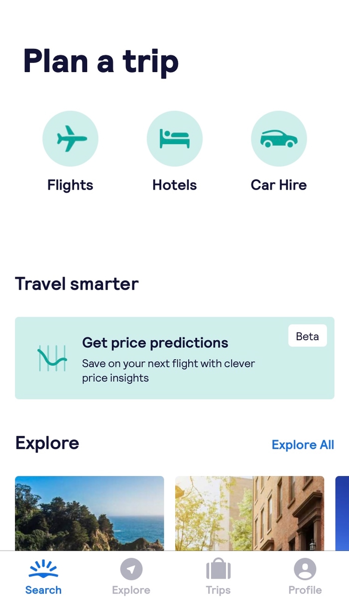 plan your trip with the skyscanner travel app