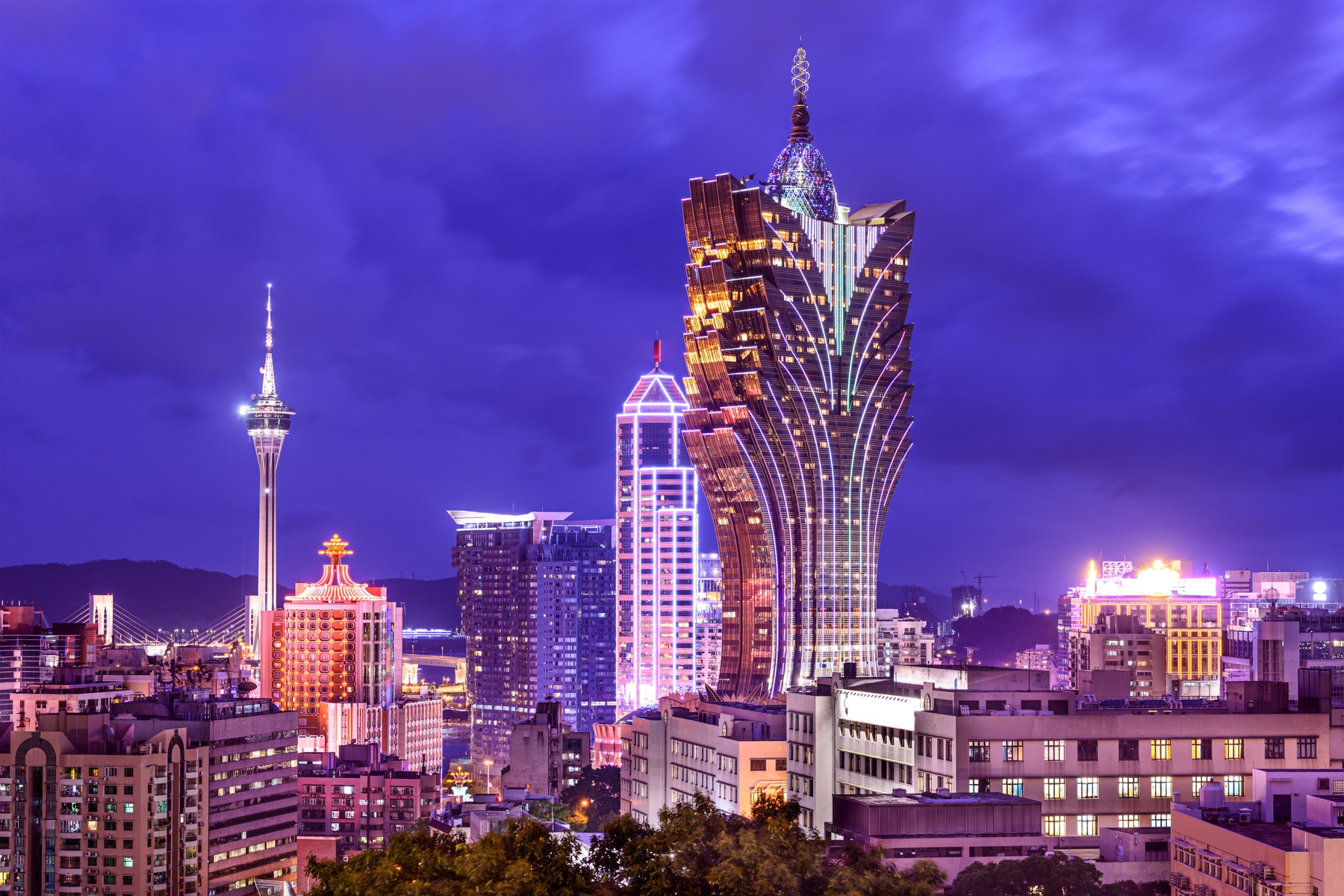 Macau's evening lights