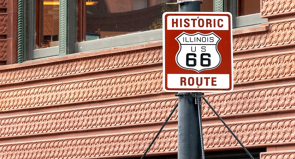 Route 66 sign in Illinois