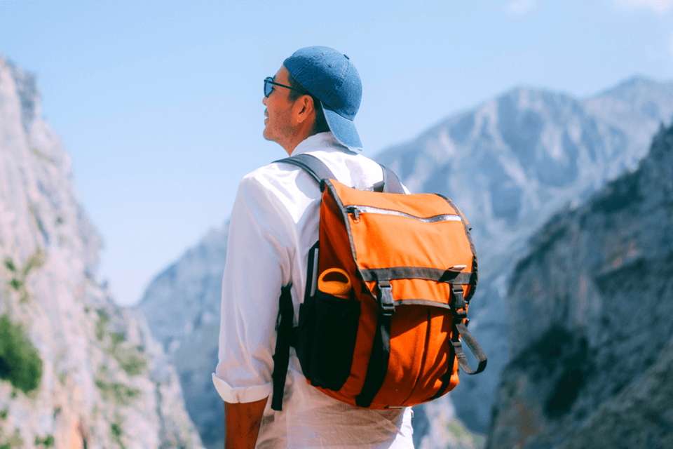 Man with a backpack