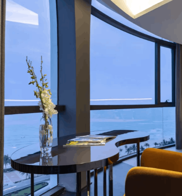 A picture looking out to sea from one of Stella Marris' reception rooms