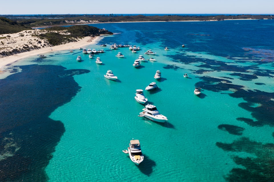 Aerial view of Parker Point, Rottnest Island