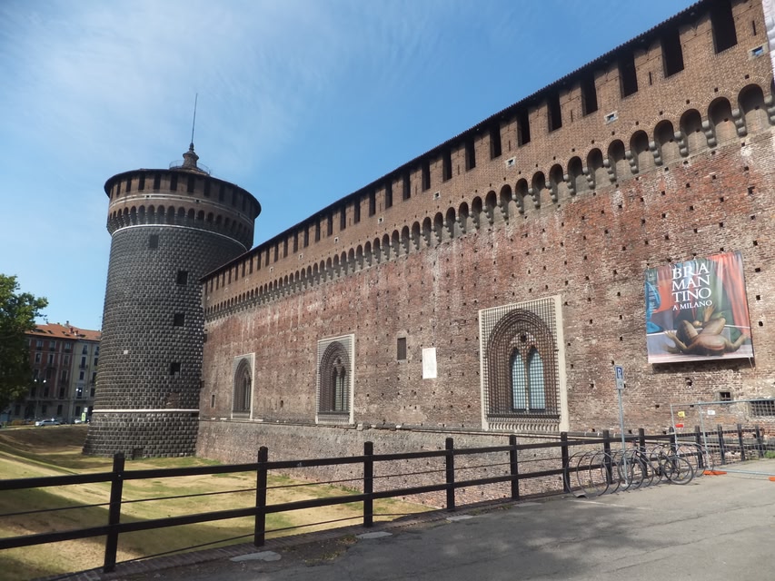 Sforza Castle exterior in Milan