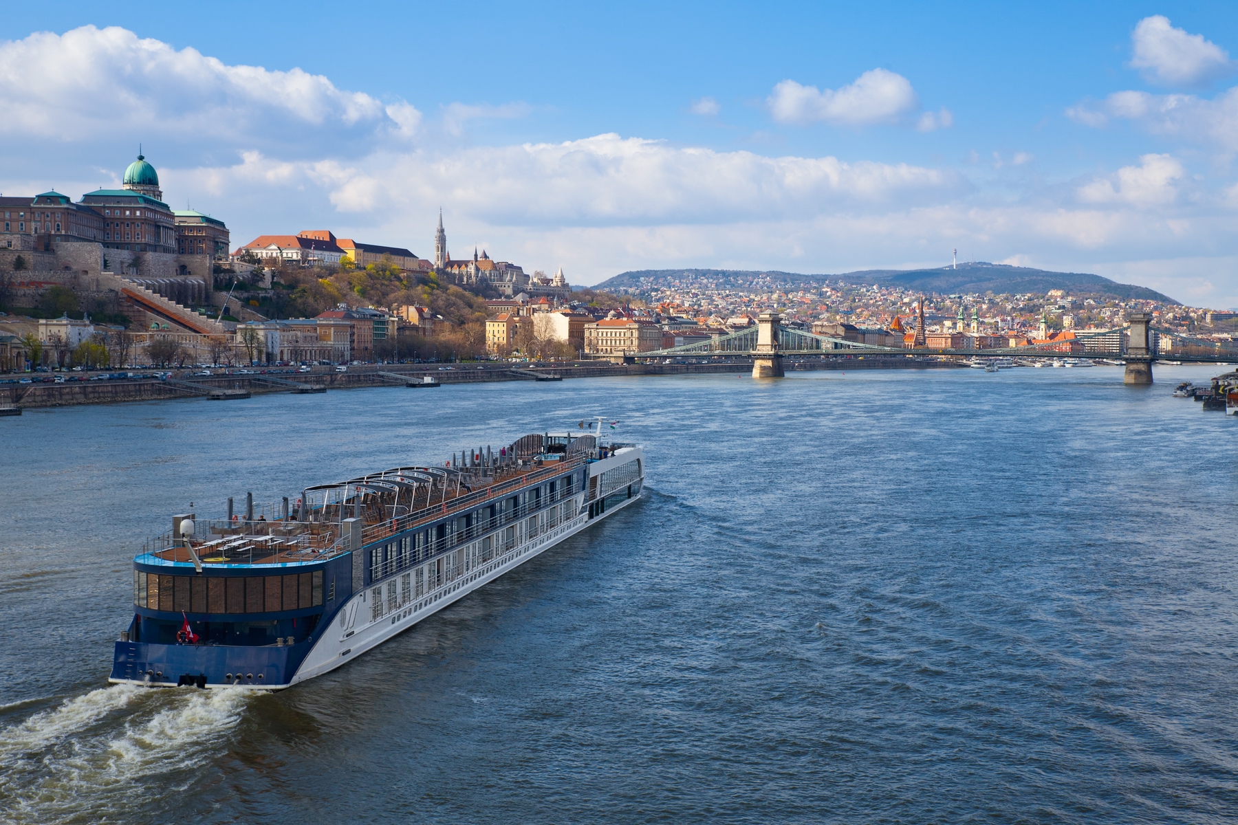 Walk along the promenade or take a cruise on the Danube