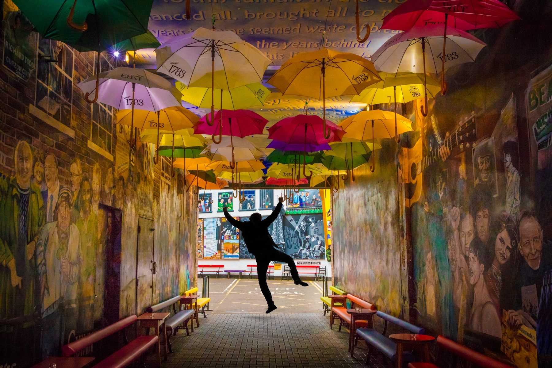 Colourful umbrellas in Belfast