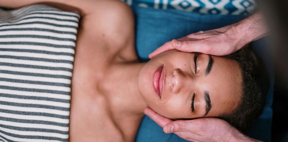 woman having a face massage