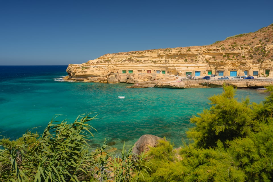 La plage de Daħlet Qorrot, Gozo
