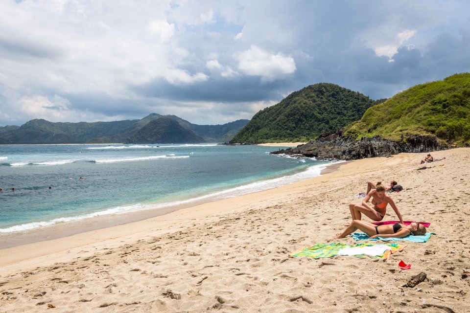 Mawi beach sur l'île de Lombok