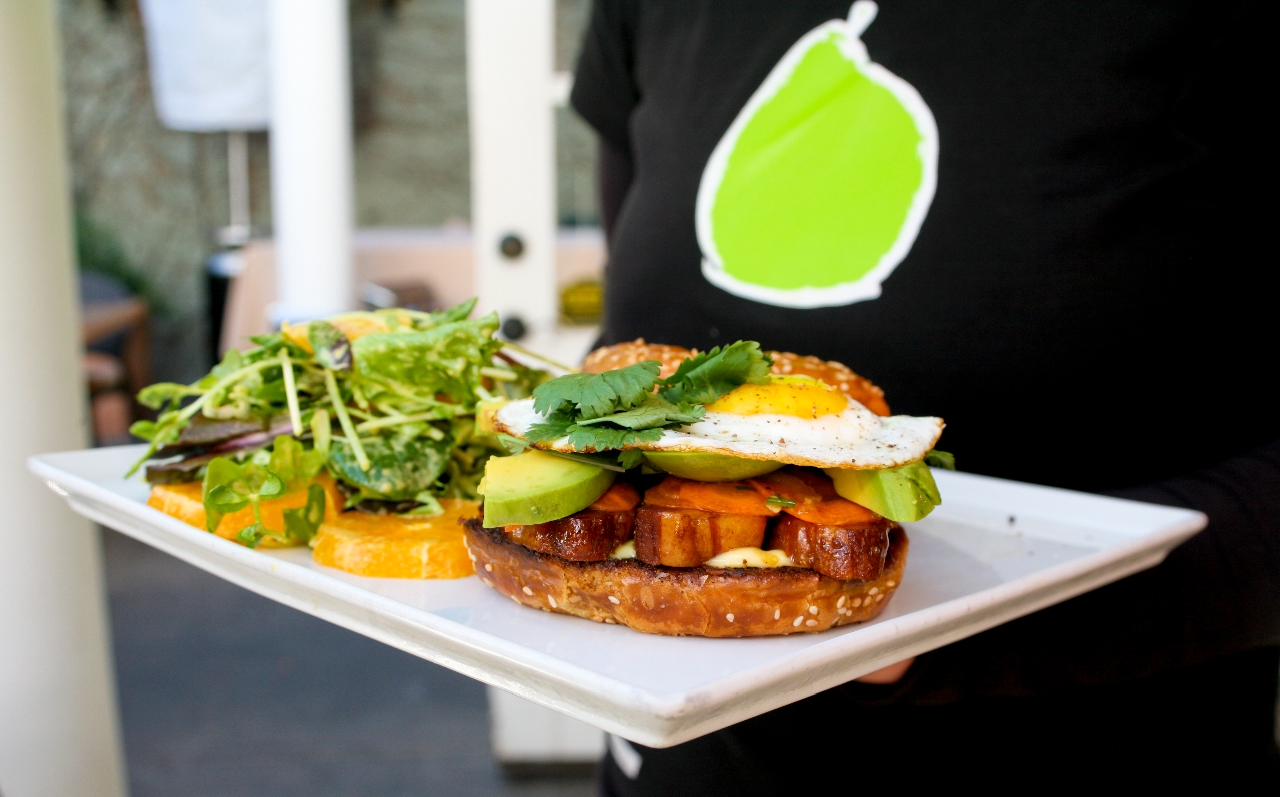 Pork belly sandwich at Thomas Hill organics in Paso Robles