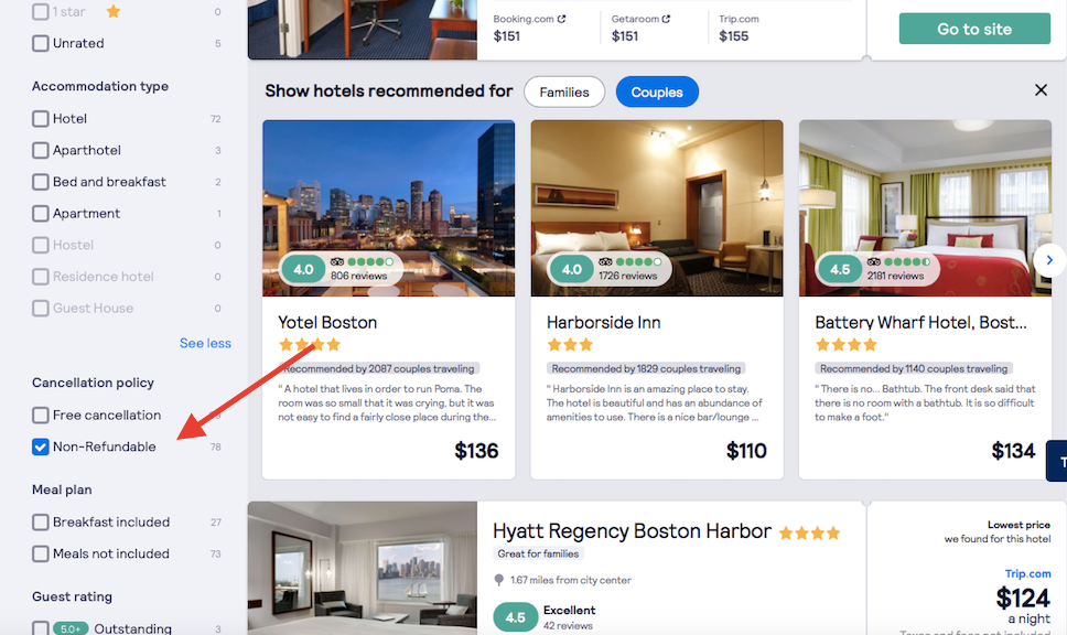 Non-refundable bookings are a great way to save on last-minute hotel deals