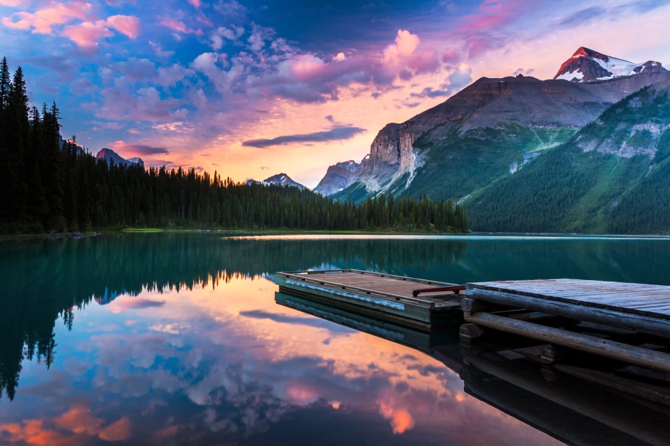 Maligne Lake, Parque Nacional Jasper, Canadá