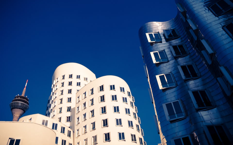 Frank Gehry's Neue Zollhof - best things to see in Dusseldorf