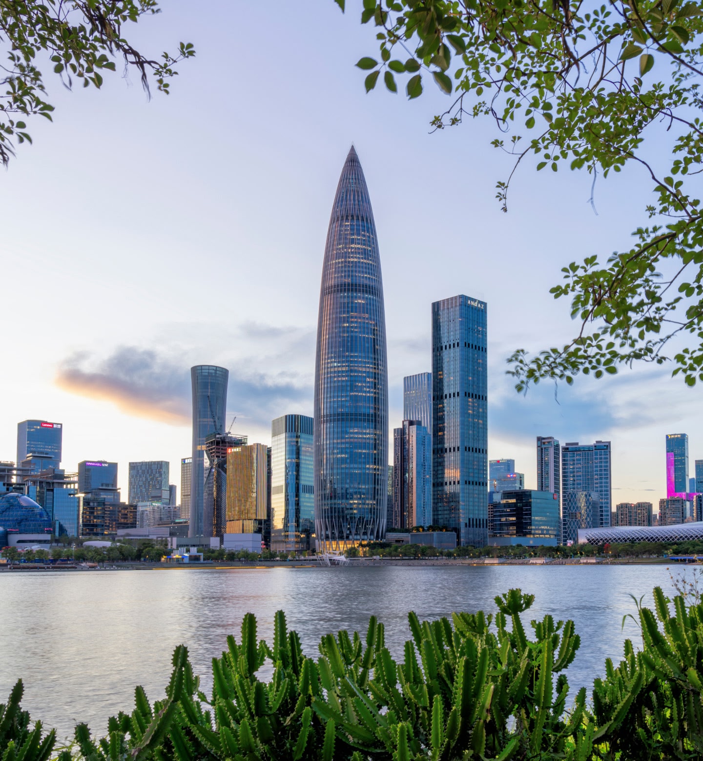 City scape from river in Shenzhen China