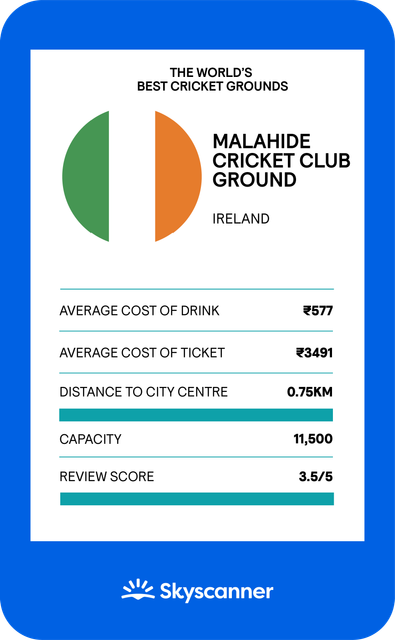Skyscanner infographic on the best cricket grounds in the world. 