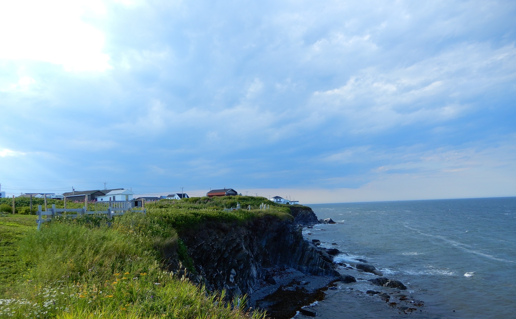 Houses in Cap des rosiers cliffside in the Gaspesie Peninsula, Quebec