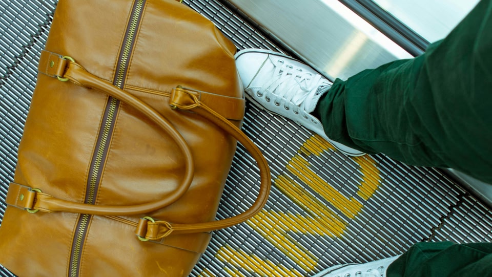 A brown duffel bag 