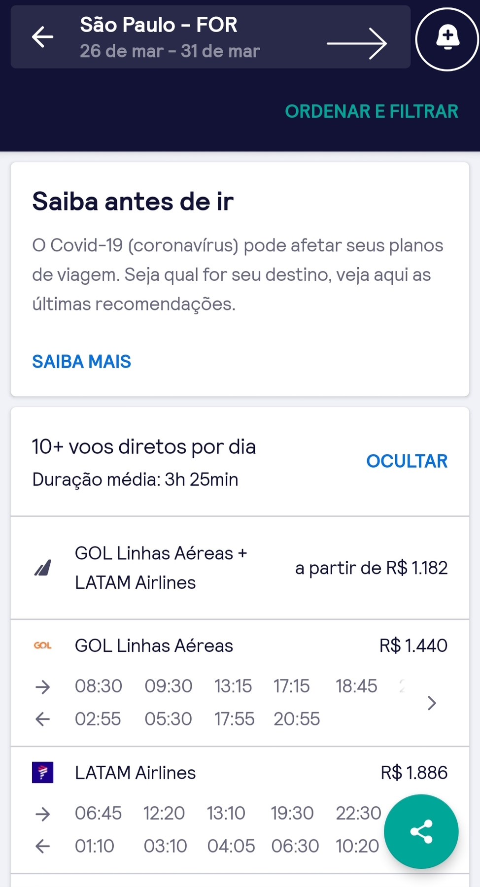 Como criar um alerta de preços no app Skyscanner