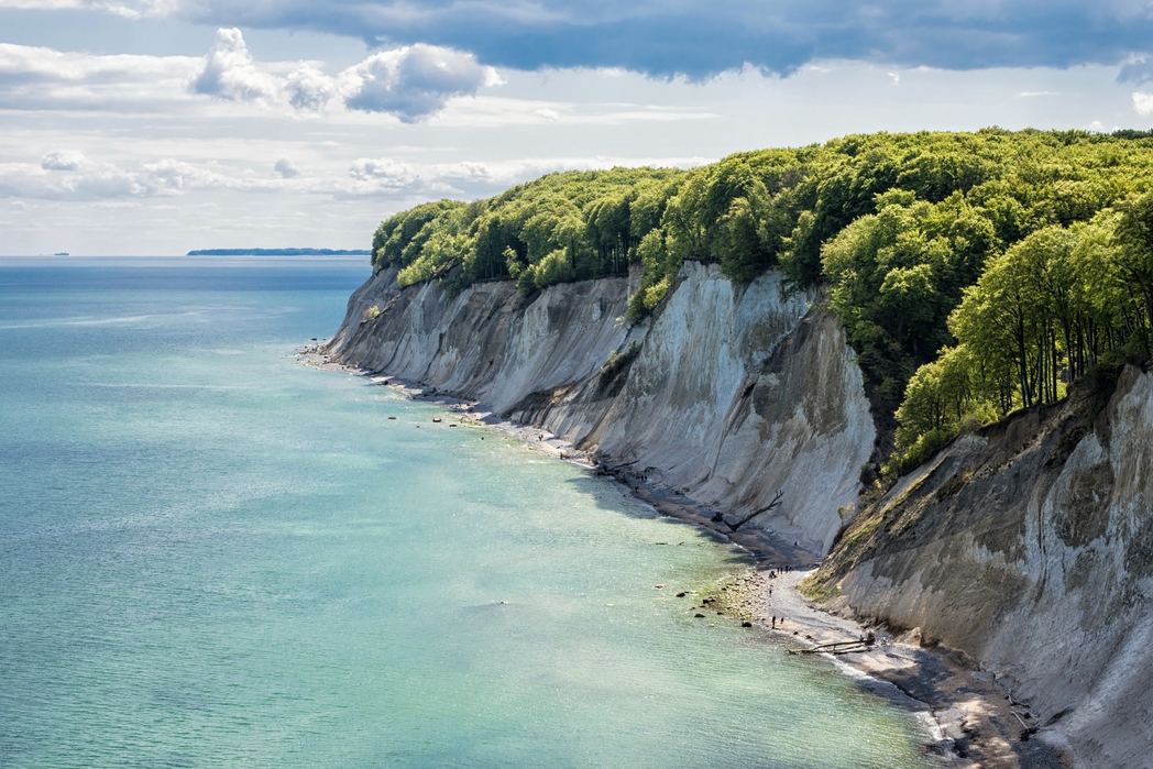 The impressive chalk cliff in Rügen, Germany