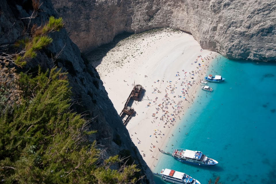 Αεροφωτογραφία της παραλίας Ναυάγιο στη Ζάκυνθο